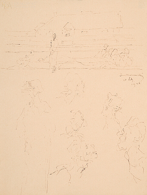 "Scena przed dworkiem i studia postaci" (1926)
