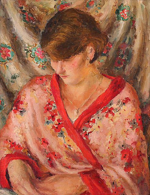 "Kobieta w kwiecistym kimonie" (ok. 1927)
