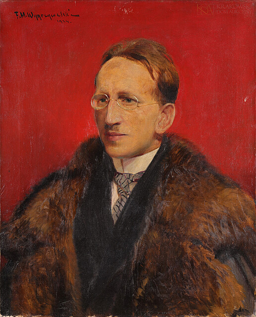 "Portret mężczyzny w futrzanym kołnierzu" (1924)