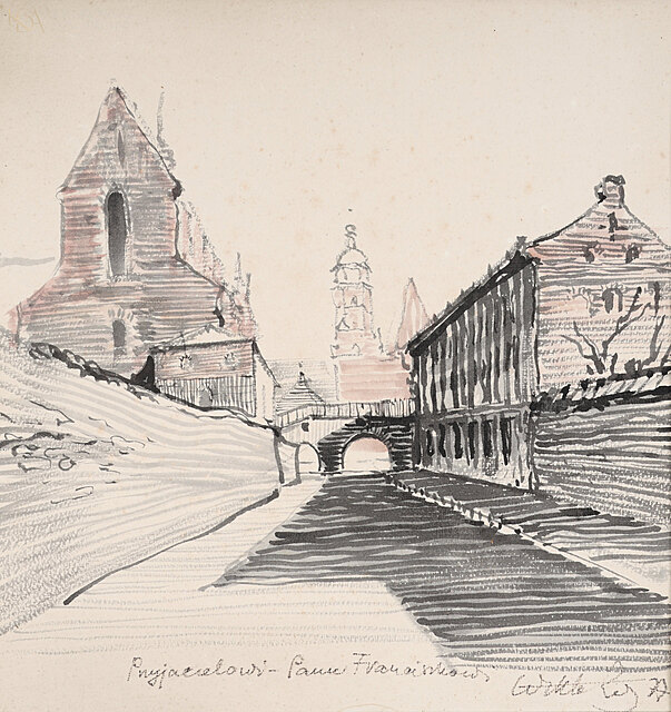 "Kraków - widok na kościół Bożego Ciała" (1977)
