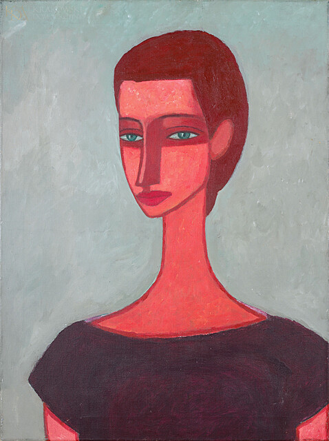 "Portret kobiety na szarym tle" (1987)