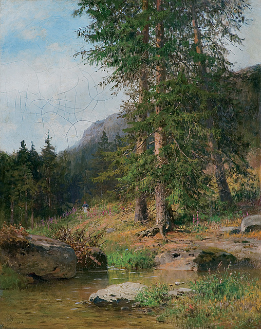 KRAJOBRAZ TATRZAŃSKI Z SOSNAMI, 1889