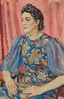 PORTRET KOBIETY W SUKNI W KWIATY, 1942