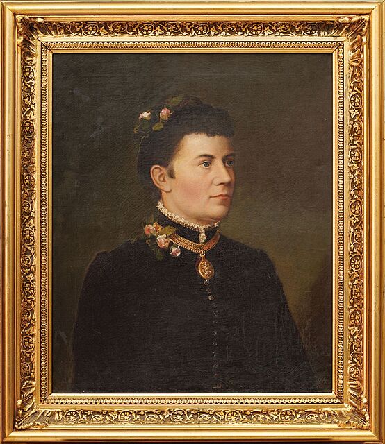 PORTRET DAMY, poł. XIX w.