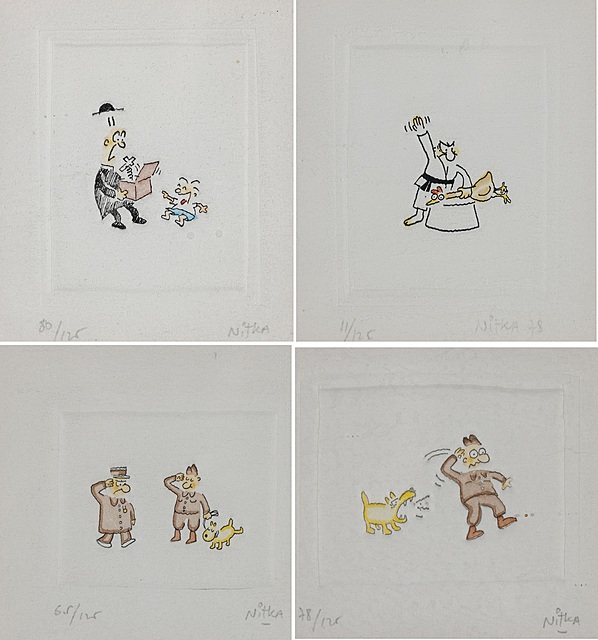 CZTERY GRAFIKI SATYRYCZNE, 1978