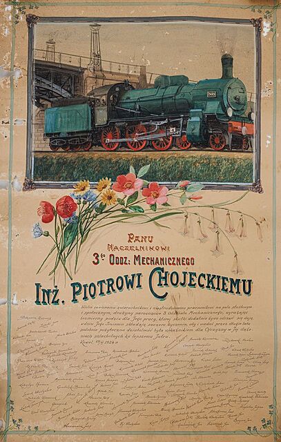 DYPLOM IMIENINOWY PIOTRA CHOJECKIEGO, 1924