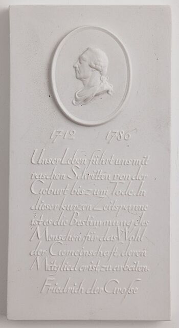 PLAKIETA, FRYDERYK WIELKI, Niemcy, Berlin, KPM, XX w.