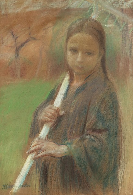 Portret dziewczynki z grabiami