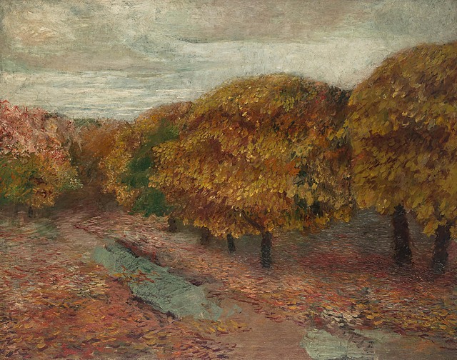 Pejzaż jesienny - kasztany, ok. 1920