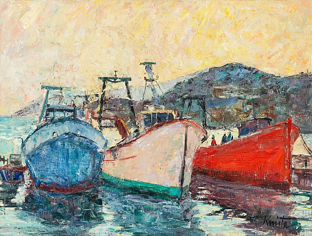 Okręty w Peniscola Puerto, 1982 r.