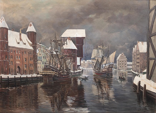 Motława zimą, 1940 r.