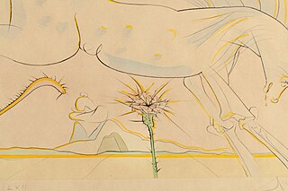 Konik i wilk" z cyklu "Le Bestiaire de la Fontaine Dalinisé'', 1971