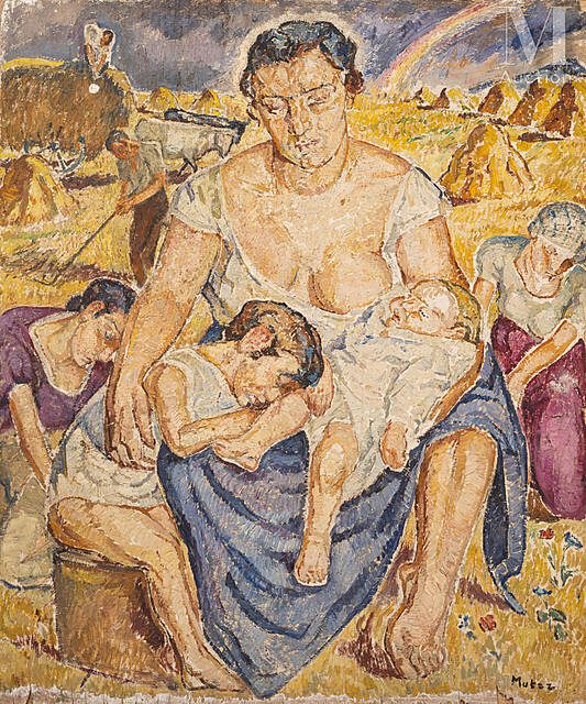 Macierzyństwo przy żniwach, ok. 1925