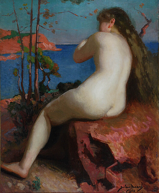 Akt na tle czerwonych skał, 1928