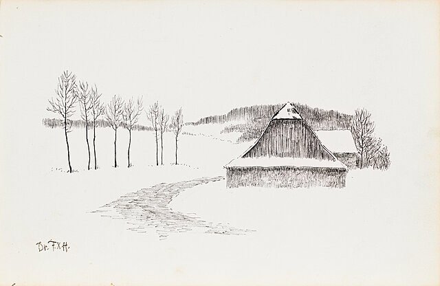 Chata w zimowej scenerii, ok. 1913
