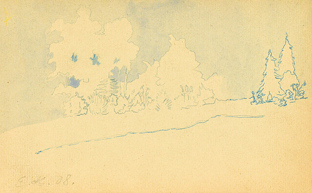 Pejzaż z choinkami, 1908