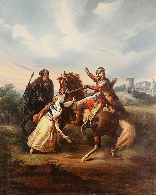 Scena z Konrada Wallenroda: Spotkanie Alfa i Aldony, 1855