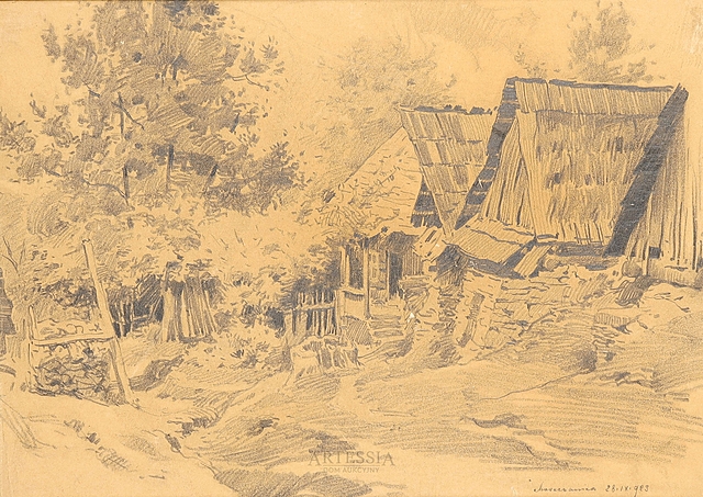 Chaty w Moszczenicy, 1923