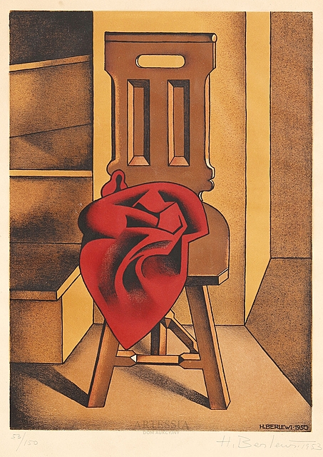 Krzesło z czerwoną draperią, 1950/53