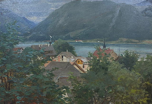 Widok miasteczka nad Jeziorem 
