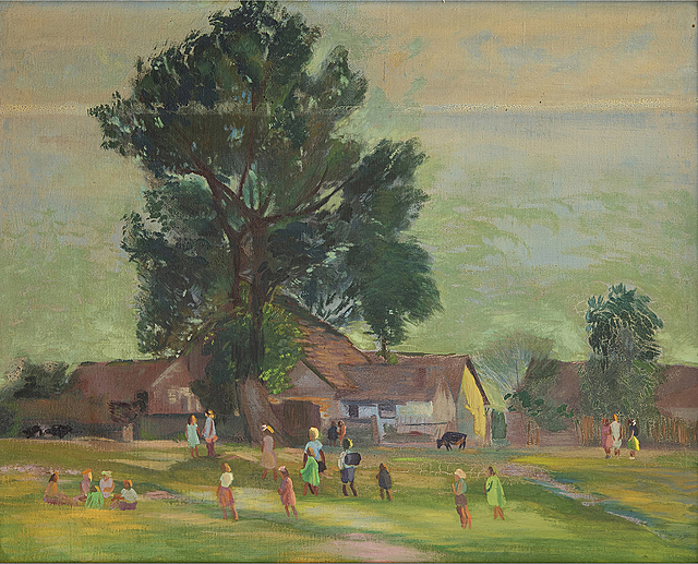 "Pejzaż z drzewem-Wierzbno", 1950 r.