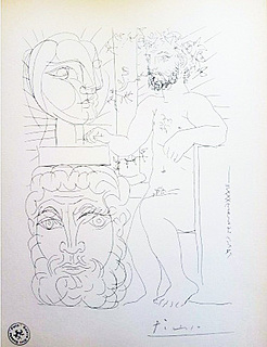 Trzech aktorów Sculpteur et Deux Têtes sculptées, from La Suite Vollard, wyd. 1956