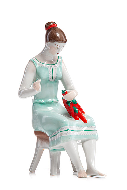 Figurka "Kobieta z papryką", HOLLOHAZA