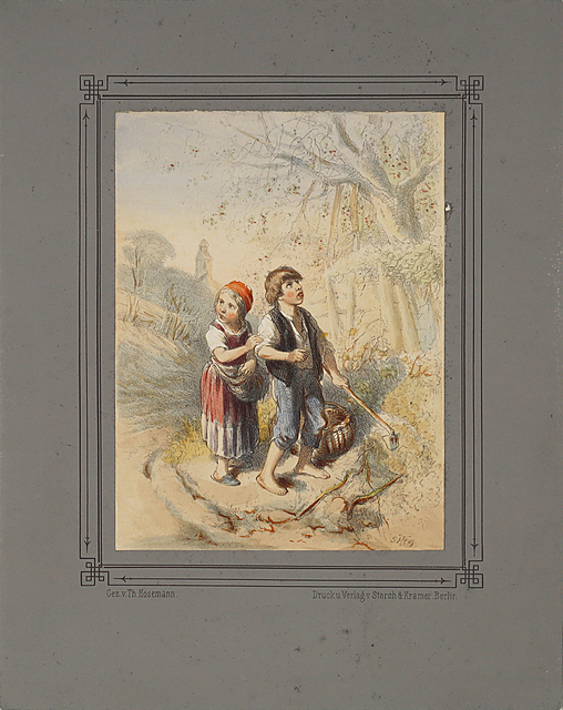 Mali szabrownicy w sadzie, 1854