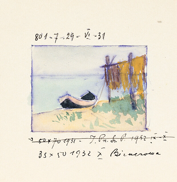 Łódź na brzegu, 1931