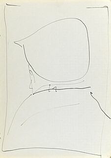 Popiersie mężczyzny w czapce tyłem - autoportret, 1963
