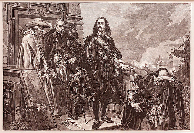 Kazimierz Wielki na Bielanach, drzeworyt, 1876