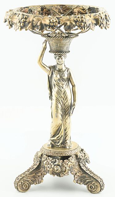 PATERA-DEKORACJA STOŁU Z KARIATYDĄ, Anglia, Londyn, 1827