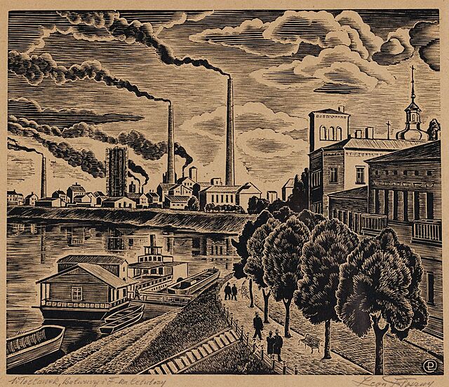 BULWARY I FABRYKA CELULOZY WE WŁOCŁAWKU, 1952