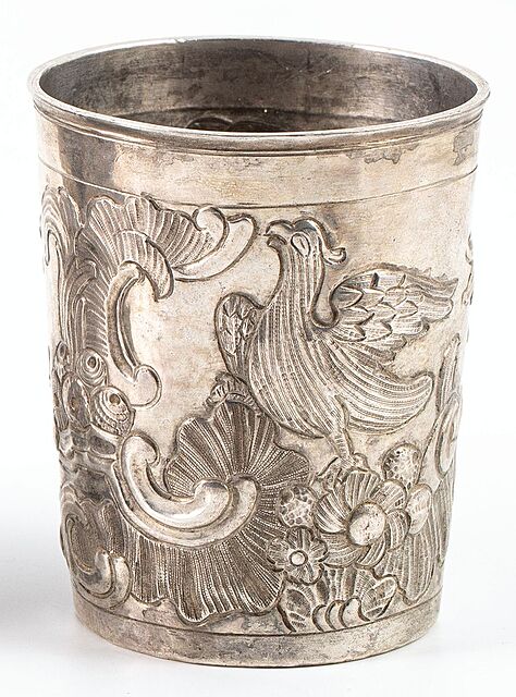 KUBEK ROKOKOWY Z GOŁĘBIAMI, Rosja, Moskwa, Grigorij Łakomkin, 1765