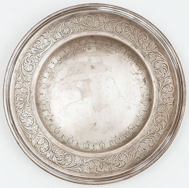 TALERZ Z WICIĄ AKANTU, Austria, Wiedeń, Vincenz Czokally, 1872 - 1890