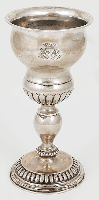 PUCHAR Z HERBAMI, Johann Christian Blau, Poznań, 1. poł. XIX w.