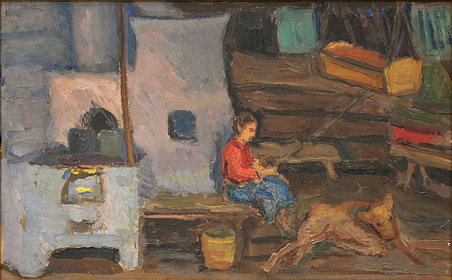 Wnętrze chaty góralskiej, 1926