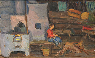Wnętrze chaty góralskiej, 1926