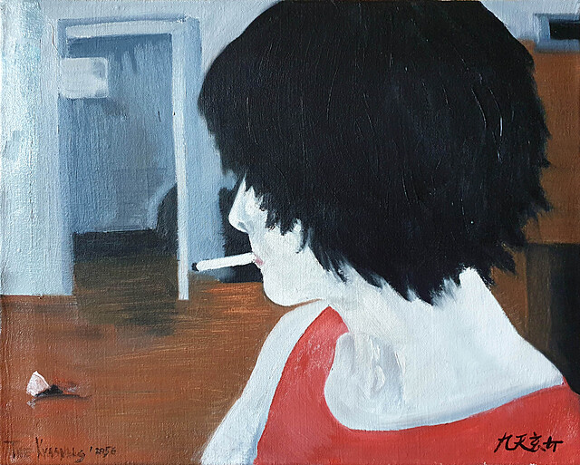 Malarz chiński „Let the bullet fly /Tanie Sasnale z Chin, Girl smoking (Anka)”, 2008