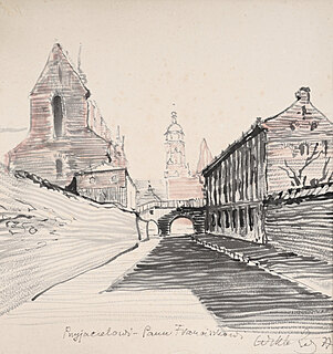 Kraków - widok na kościół Bożego Ciała (1977) 