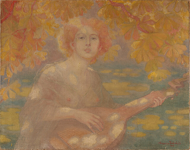 "Słońce jesieni - kobieta z mandoliną" (1918)