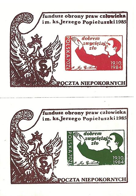 Zestaw dwóch znaczków: Poczta Niepokornych