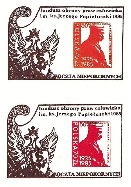 Zestaw dwóch znaczków: Poczta Niepokornych