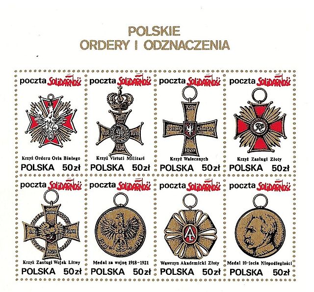 Zestaw znaczków: Polskie ordery i odznaczenia, Solidarność