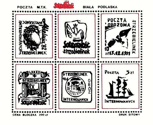 Zestaw sześciu znaczków