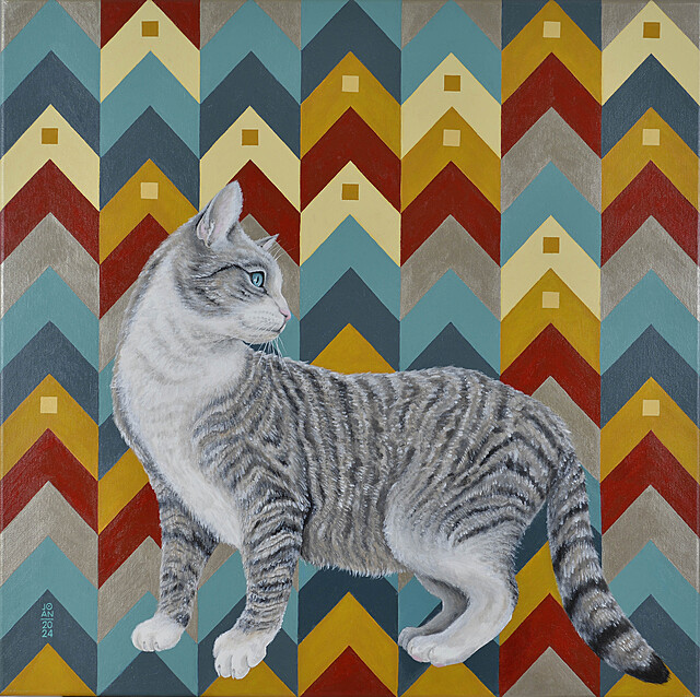 Wlazł kotek na płotek z cyklu „Art DeKot" (seria „Kottony"), 2024