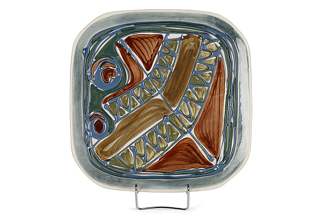 Talerz z dekoracją typu "cora", Zakłady Fajansu "Włocławek"