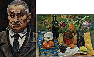 Obraz dwustronny: MARTWA NATURA / PORTRET MĘSKI, ok. 1930