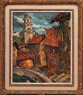 WIDOK MIEJSKI Z DZWONNICĄ, 1992