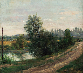 Pejzaż nadwodny/ Nad strumieniem, lata 60-te XIX w.